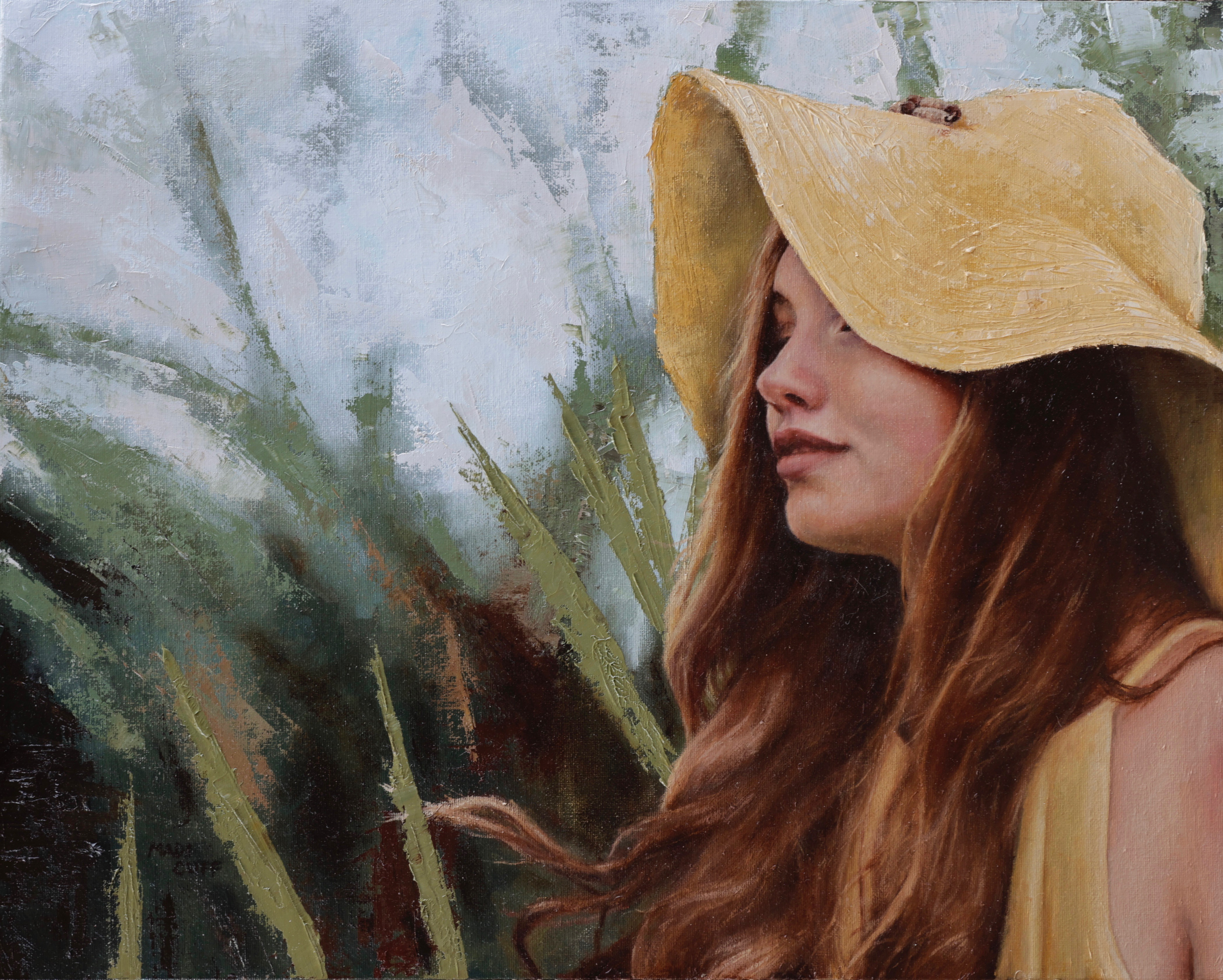 Portrait in a yellow hat by Madisen Zimmer